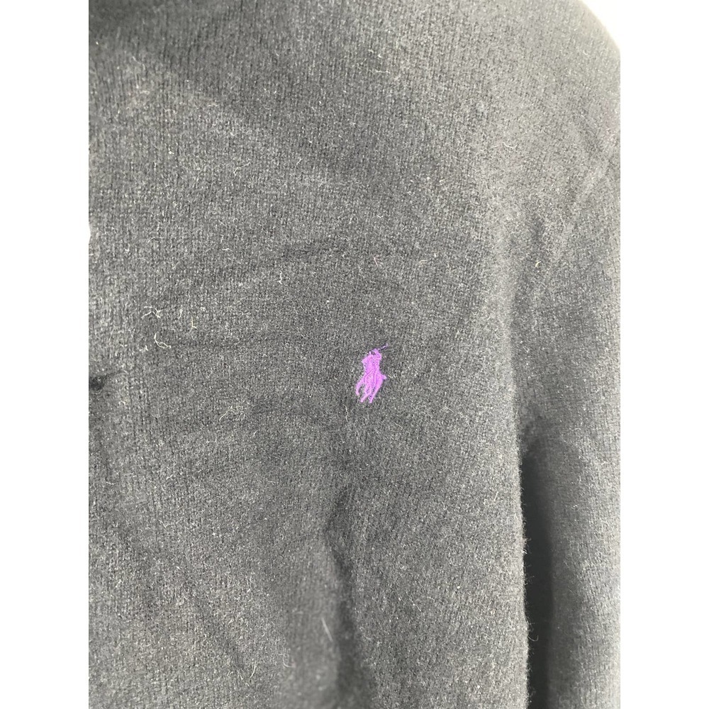 Vintage Polo Ralph Lauren Mens XL Gray Henley 100% Lambs Wool collared sweater - Picture 2 of 5